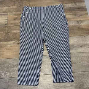 Loft The Riviera Slim, 12P blue and white striped pants